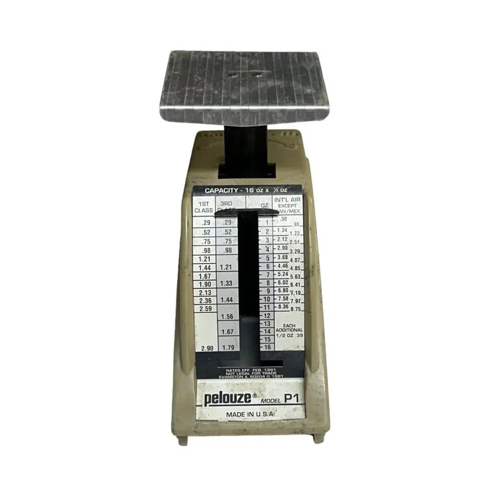 VTG Pelouze P1 Petite Postal Scale Rates Eff Feb 1991 Evanston‎ Illinois USA
